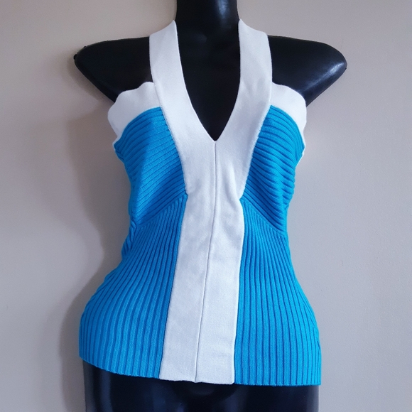 le chateau Tops - Le chateau | color block open back ribbed top